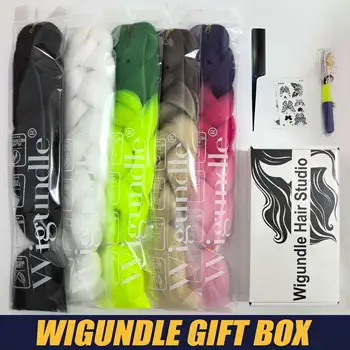 Wigundle Box Jumbo Kanekalon Braiding Hair Pre Stretched Synthetic Crochet Hair Braids Hair Extensions Accessories For Girls 1