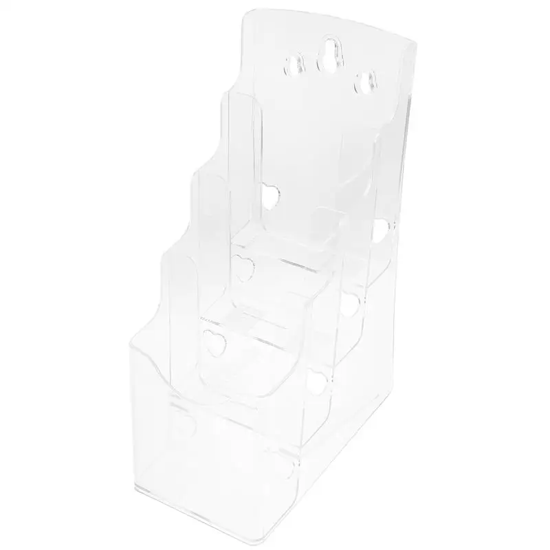 File Rack Wall Mount Brochure Rack Pamphlet Holder Tabletop Document Stand Clear Document Stand Pamphlet Holder File Organizer 2pcs file rack clear flyer holder wall mount desktop brochure holder pamphlet rack