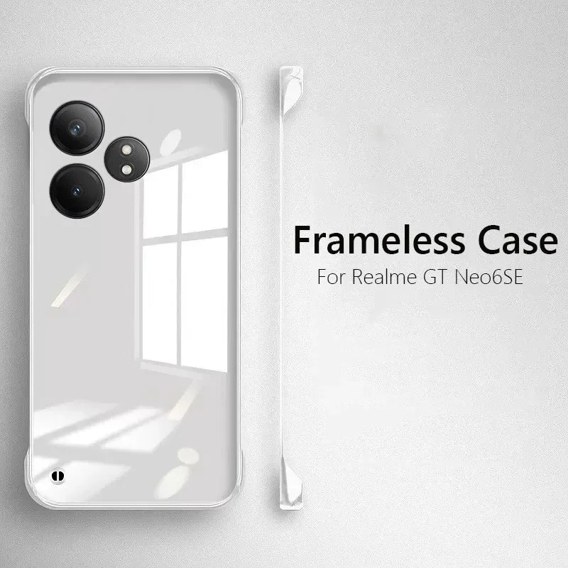 Frameless Slim Clear Hard Back Cover Case On For Realme GT