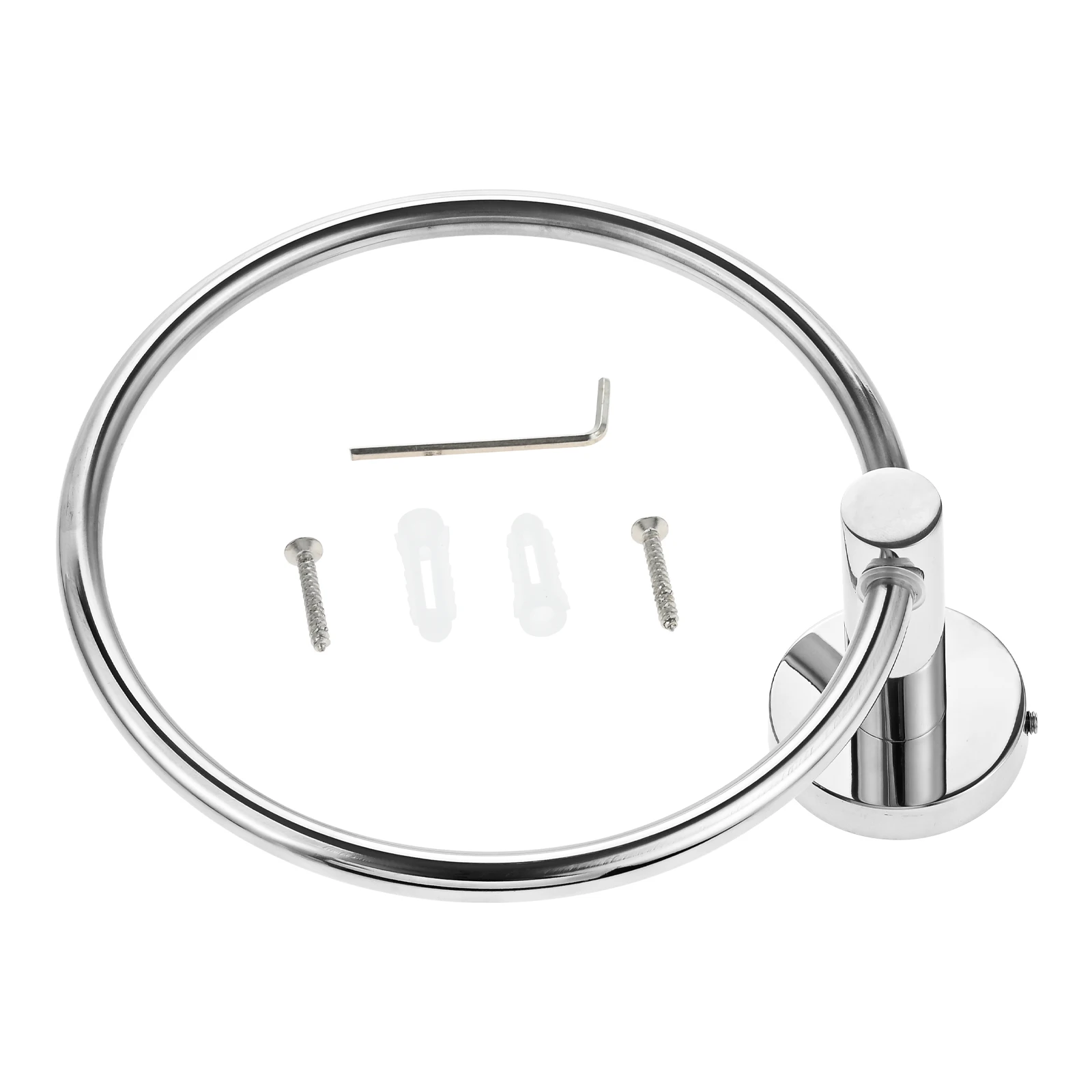 1pc Towel Ring Holder Wall Mount Round Bathroom Accessory Modern Polished Chrome 304 Stainless Steel Shower Hanger