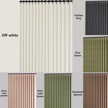 Tenda da doccia opaca in tessuto spesso resistente e impermeabile con anello grande multicolore in finto lino laminato, adatta per l'uso in bagno 1