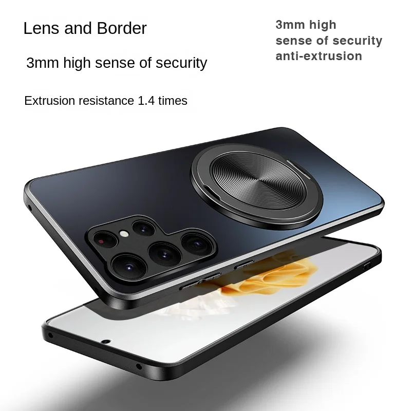 Enhanced Magnetic Protective Hard Matte Phone Case with Ring Holder