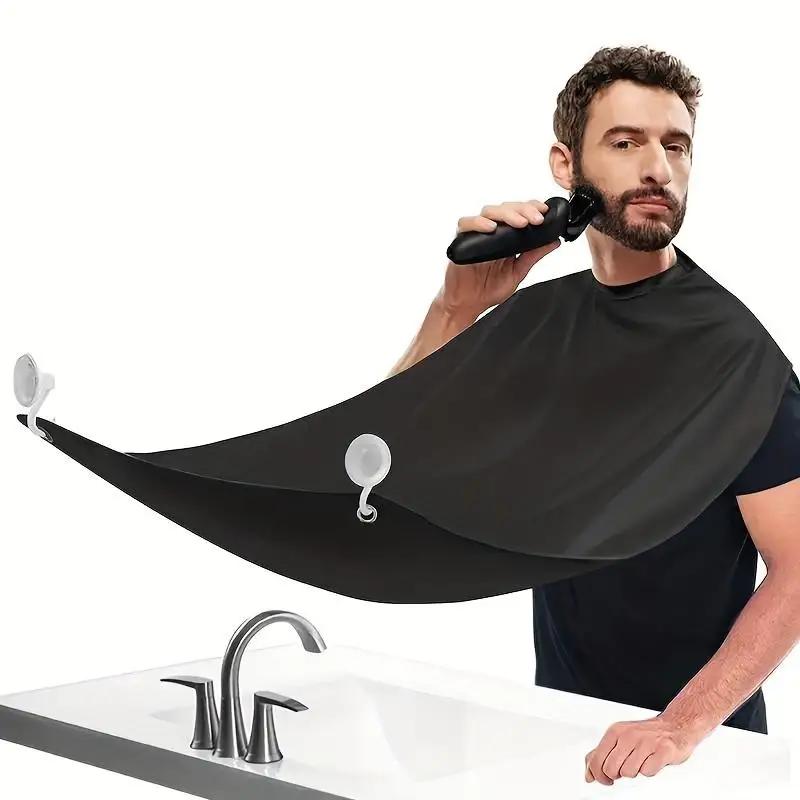 Grembiule da barba per uomo con specchio e copertura per una facile pulizia, strumento per lo styling dei capelli maschili