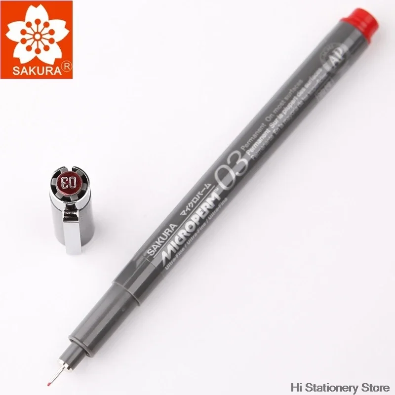 Sakura Microperm Fine Line Pen Oil Based Ink Needle Pen Ultra Fine Point 0.25/0.35/0.45mm Black Blue Red Colors Art Supply
