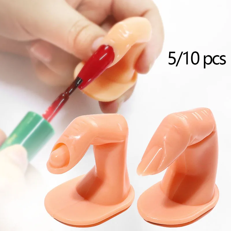 1/5/10pcs Practice Finger Manicure Practice Hand Acrylic Nail Tips Fake