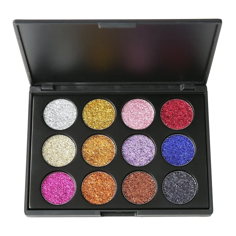 

12Colors The Shadows of Eye Colorful Diamond Sequins Eyeshadow Eyes Glitter Powder Makeup Palette Cosmetic