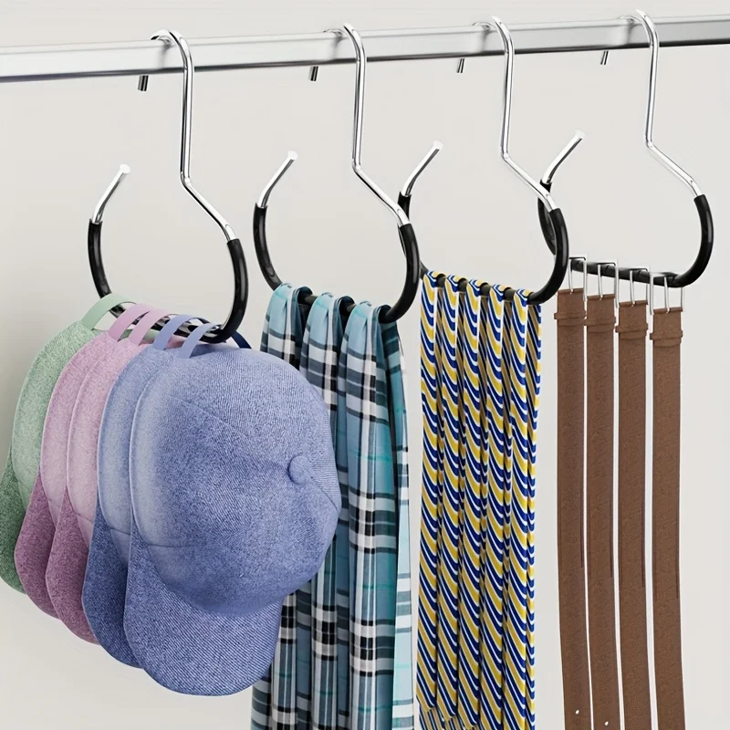 2pcs Clothes Accessories Hanger Cap Ties Belt Underwear Hook No Trace Non-slip Hat Rack Wardrobe Organizer Cap Ties Belt Storage 2