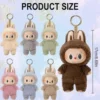 17cm Labubu The Monsters Heartbeat Macaron Enamel Face Cute Backpack Pendant Decoration Plush Doll Clothes Keychain Gifts 2