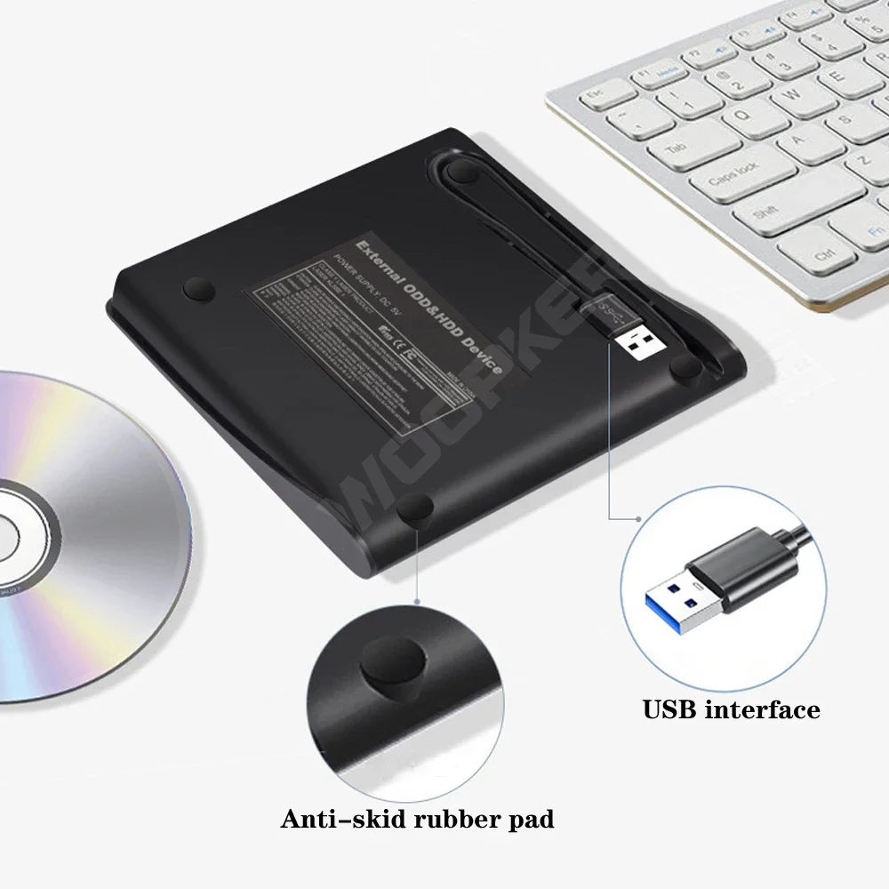 External DVD-RW Player CD DVD Burner USB 3.0 Drive Reader for PC Laptop Desktop Mac Windows Linux for iOS