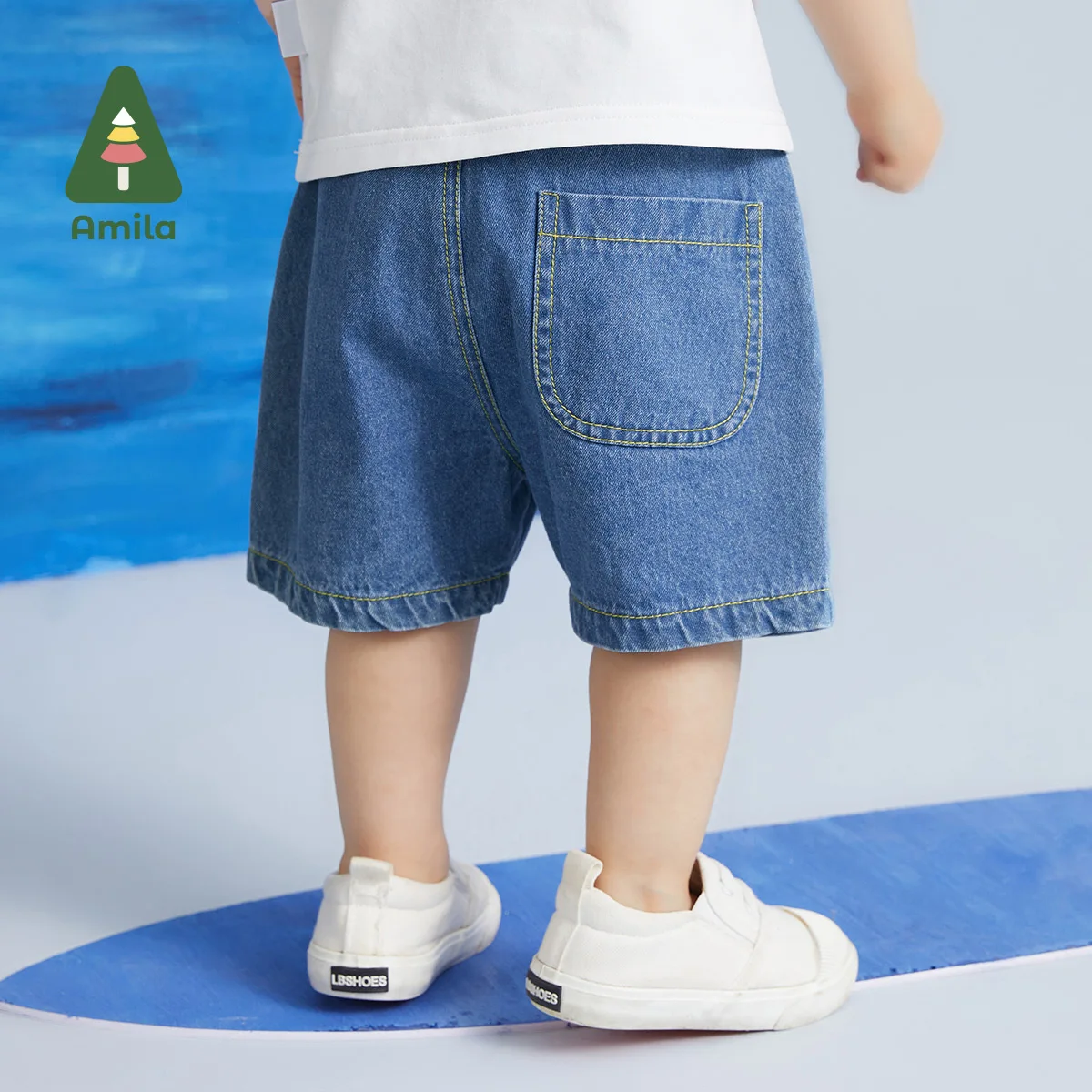 Baby Boy Pants Summer Denim Shorts Not Easy to Fade Cute Cartoon Pattern Casual Fashion Simple Children's Bottoms Amila baby shorts