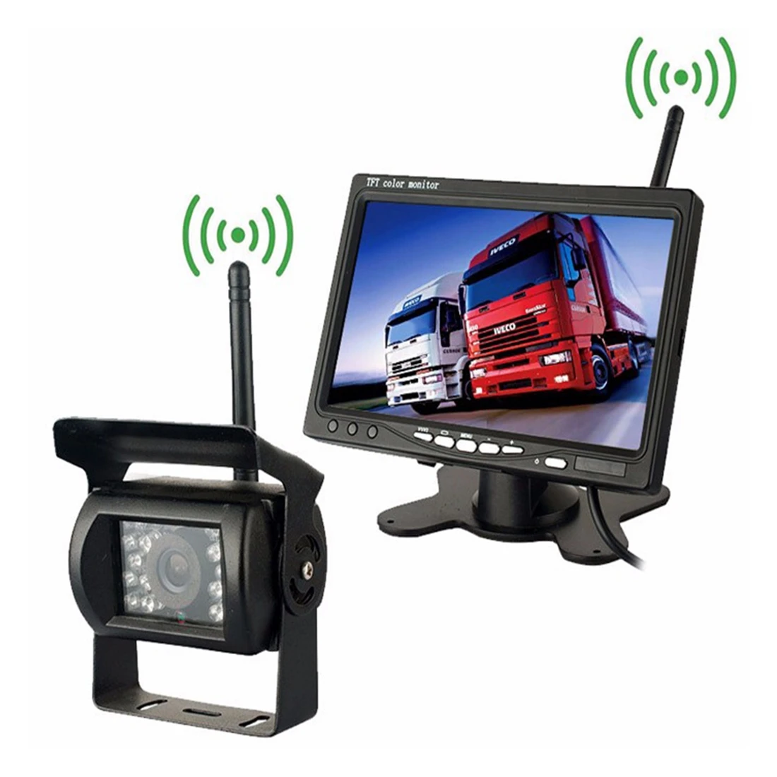 

PZ607-W Wireless Vehicle Truck Backup Camera and Monitor Infrared Night Vision Rear View Camera with 7 inch HD Monitor for RV