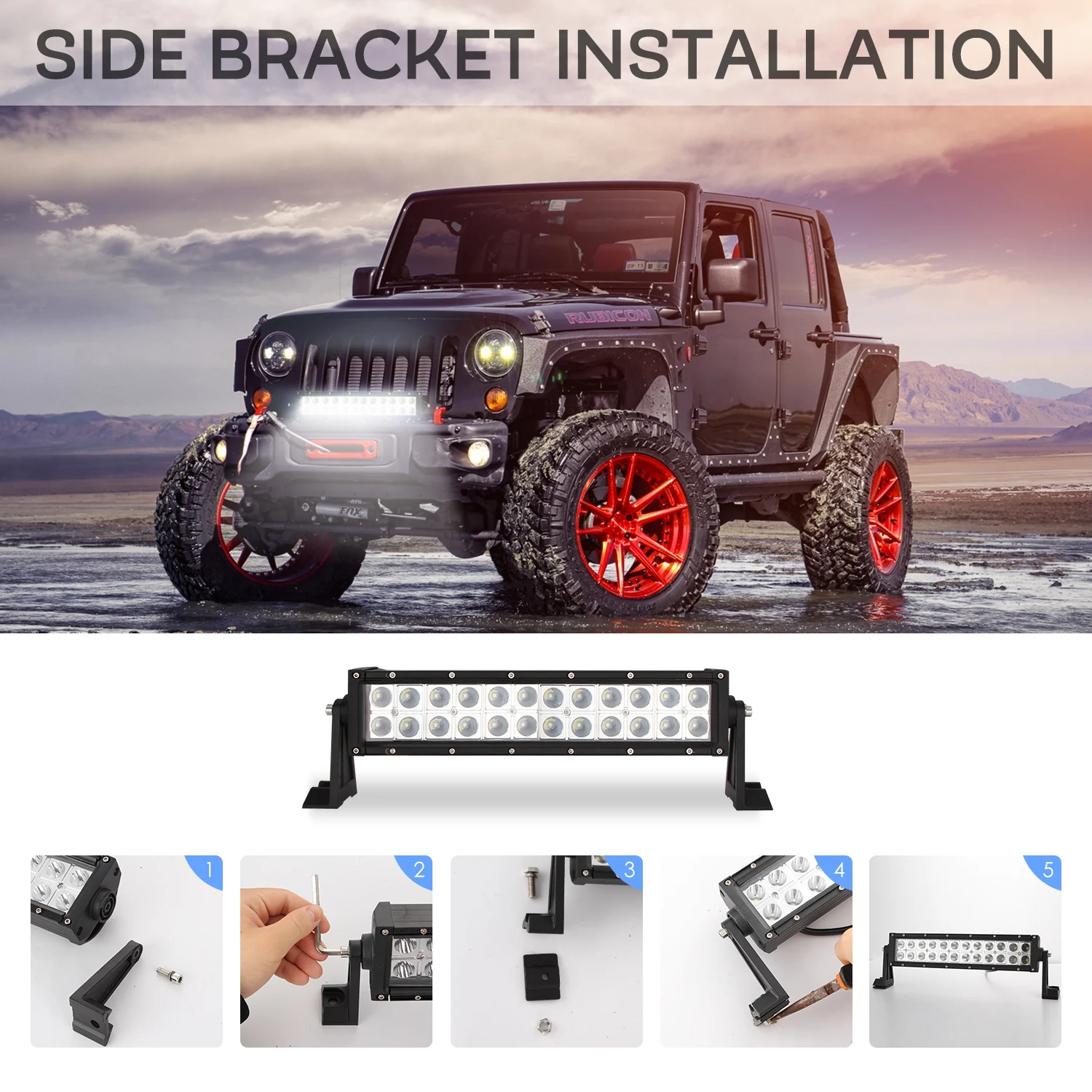 Auto LED Spotlights Work Light Bar White Yellow Flash 120w for Off Road 12V 24V