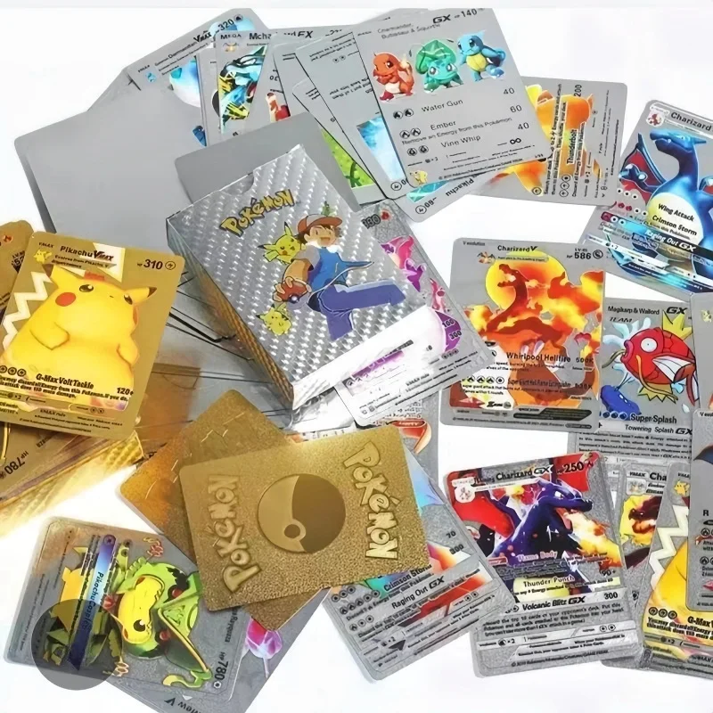 55Pcs Carte Pokemon Tedesco Spagnolo Francese Inglese Vmax Gx Energy Card Pikachu Rare Collection Battle Trainer Toys Regali Per Ragazzi