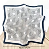 1pcs 70cm Striped Geometric Pattern Silk Scarf for Women Imitation Silk Fresh and Versatile Headwear Clothing Square Scarf 4