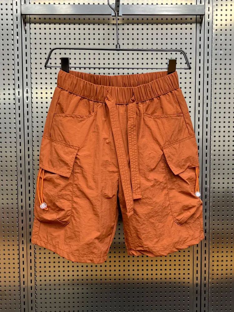 Description Picture 2 of item2024 Summer Ice Thin Running Shorts Men Casual Elastic Waist Quick Dry Sports Style Fitness Jogging Breathable Beach Shorts
