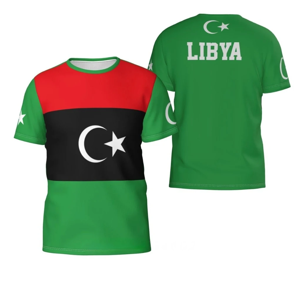 

Custom Name Number Libya Country Flag T-shirts Clothes T shirt Men Women Tees Tops For Soccer Football Fans Gift
