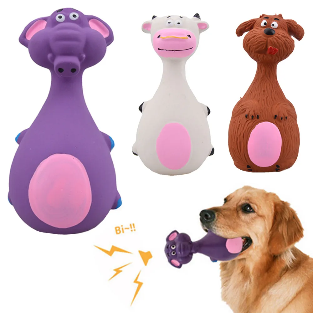 

Dog Interactive Toy Safe Latex Dog Chew Toys for Aggressive Chewers Animal Shape Squeaky Toy Puppy Molar Toys Dogs Toothbrush