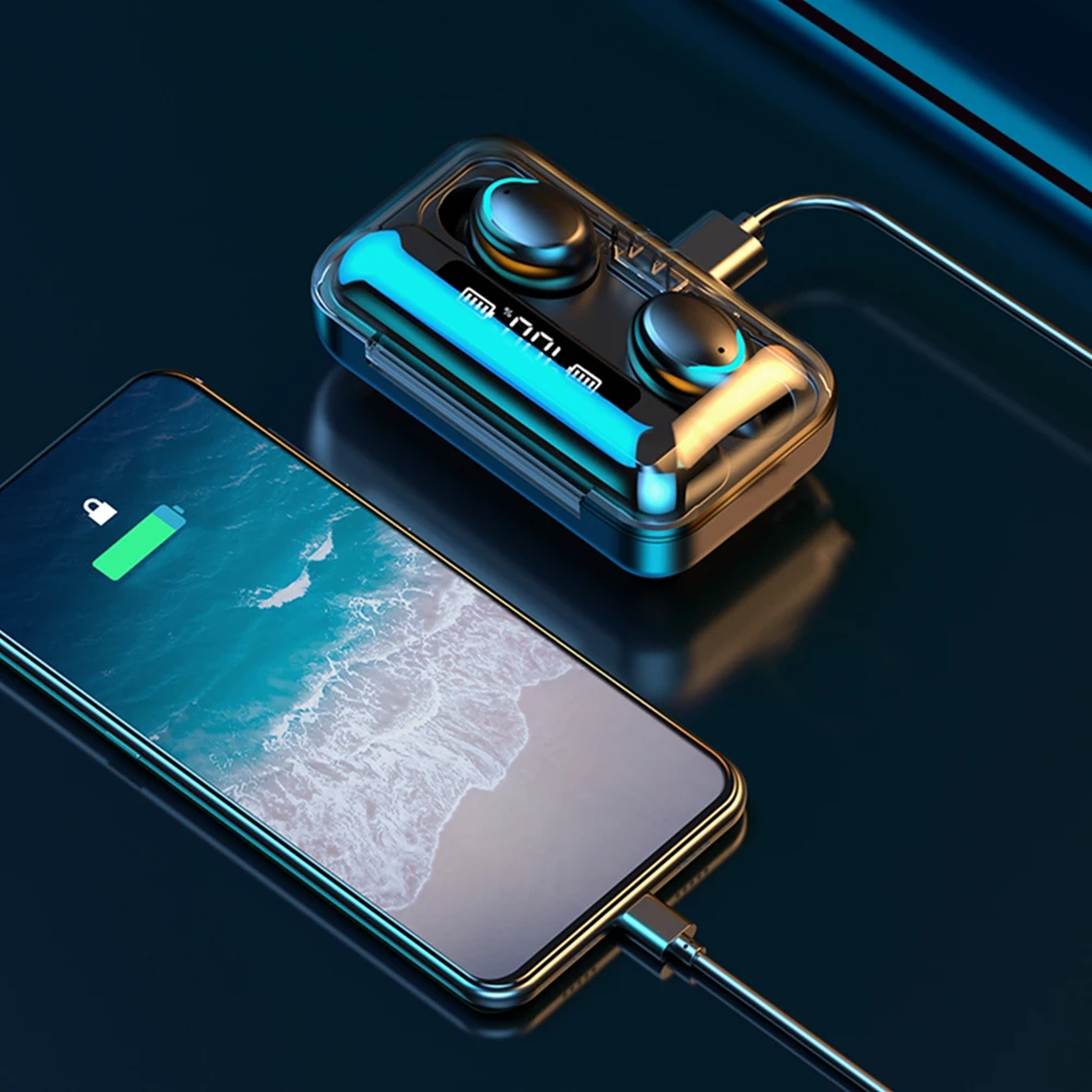 Bluetooth 5.0 Earphones Wireless Headphones LED Dislpaly HiFi Stereo Waterproof Headset Sport Noise Reduction Earbuds for Xiaomi 4