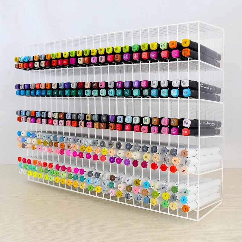 Marker Storage Organizer Marker Holder Clear Acrylic 18 Compartments  Desktop Art Marker Pen Pencil Divider Organizer Supplies - AliExpress