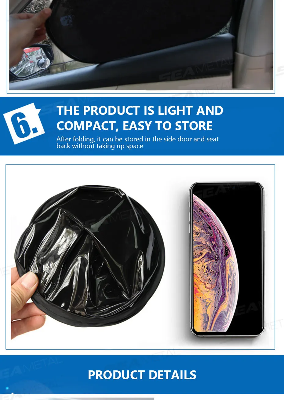 Side window showing reduced glare thanks to sunshade