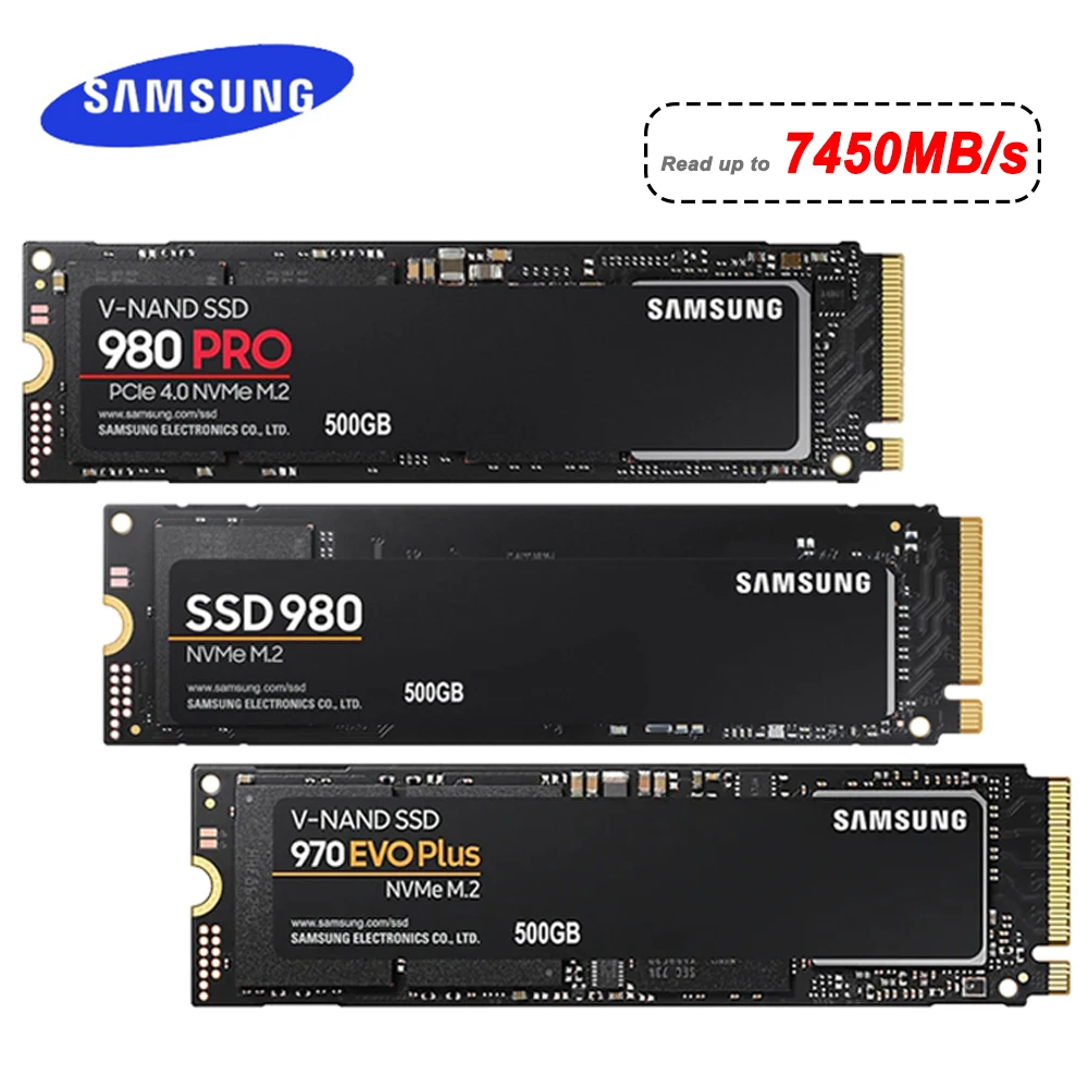 Samsung Ssd M2 Nvme 500gb 970 Evo Plus 250gb Internal Solid State Drive 1tb Hdd Hard Disk 980 Pro M.2 2tb For Laptop Computer - Solid State Drives -