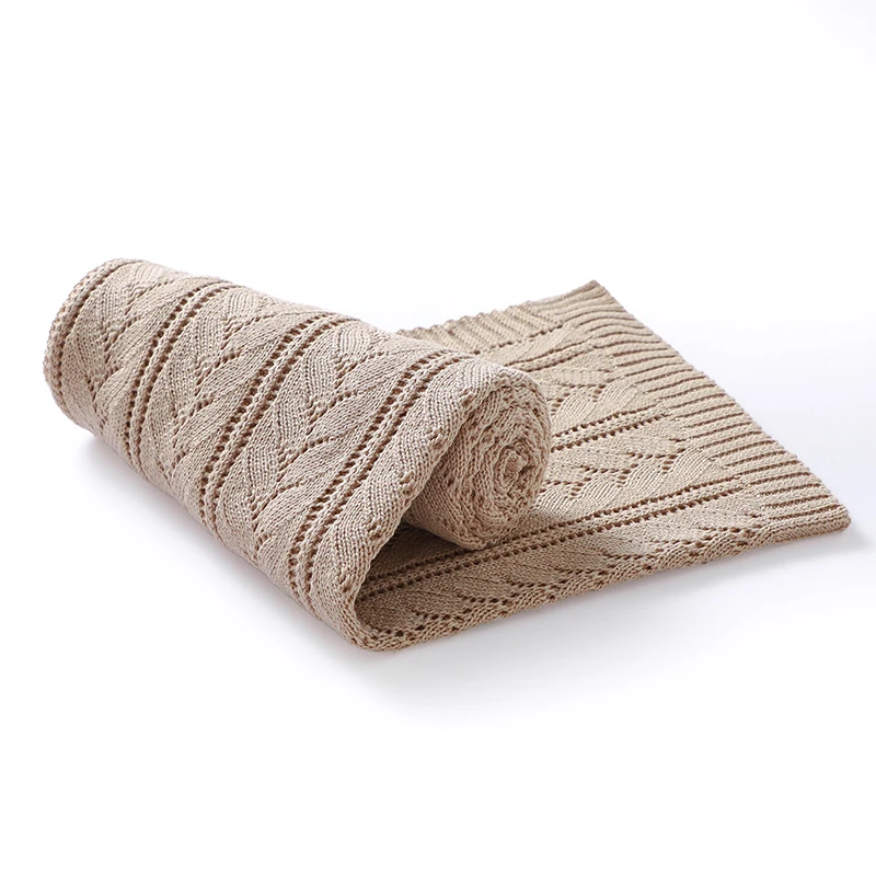 Coperte per fasciatoio in cotone per neonato 90 * 70 cm Lavorate a maglia Infantil Netural Trapunte per dormire Coperture per biancheria da letto Bambino Ragazzi Ragazze Culla Pisolino - immagine 2