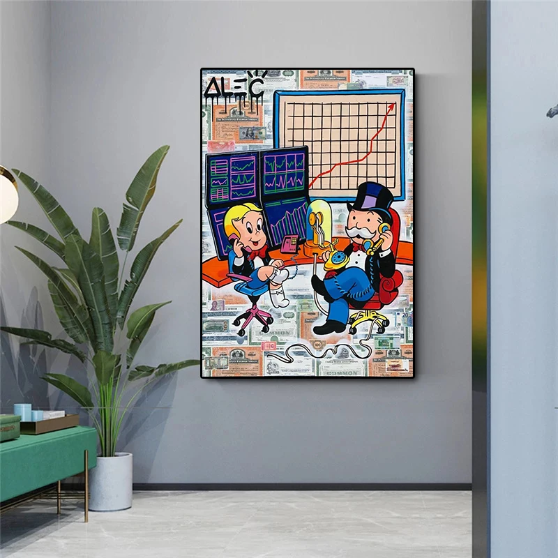 Monopoly Man Monopoly Art Monopoly Print Neon Wall Art Street Art Graffiti  Canvas Poster Home Decor Gift For Him Money Art Neon - Painting &  Calligraphy - AliExpress