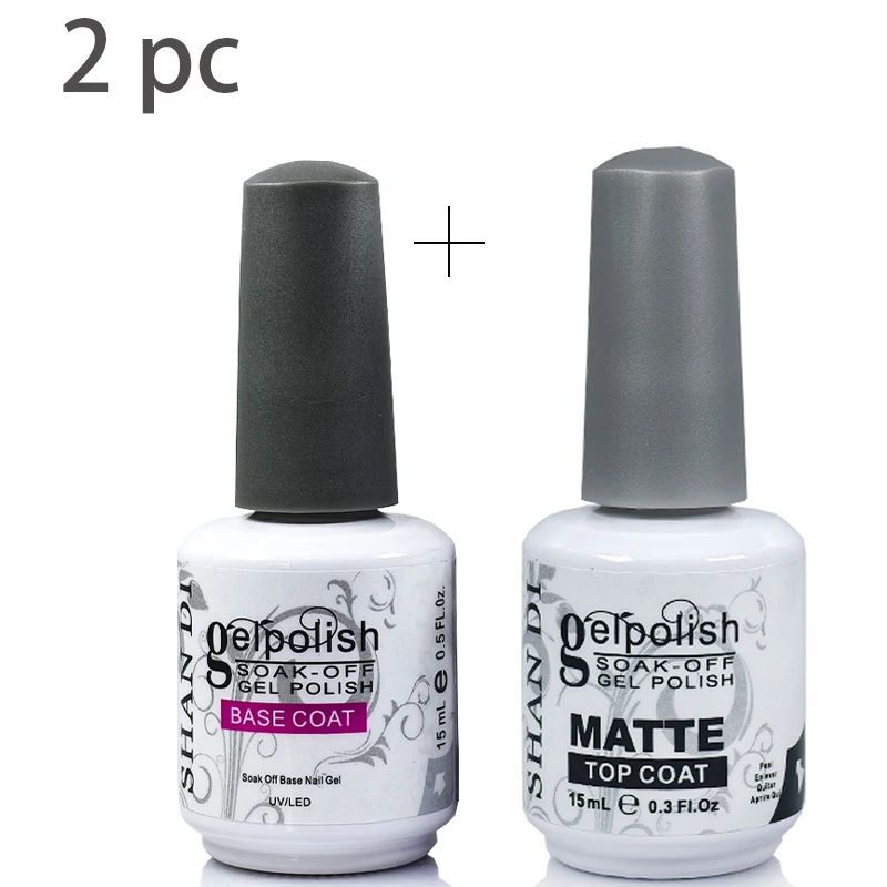15ML 2PC Combination Nail Enhancement Base Coat Gel Nails Polish Top Coat And Nail Semi-Permanent Art Frosted Sealin