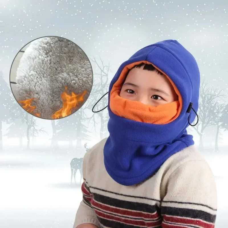 Children's Padded and Thickened Hat Kids's Windproof Warm Neck Scarf Mask Face Protection Hat Winter Cold Face Protection Hats