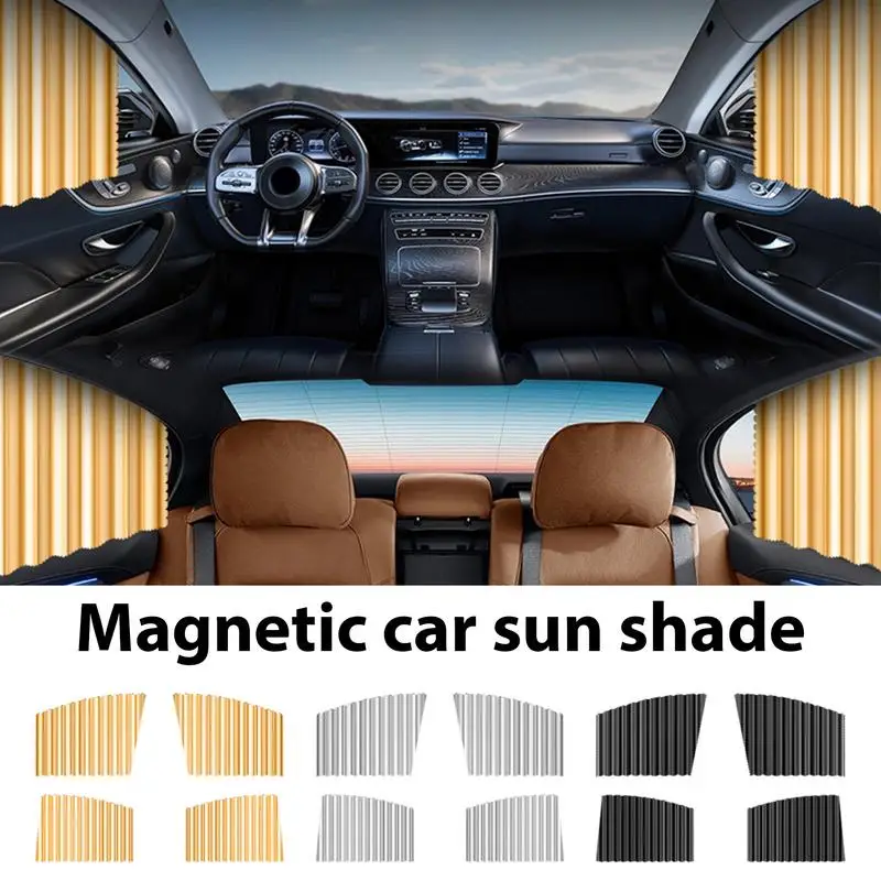 

Car Retractable Curtains Privacy Atmosphere Auto Magnetic Sun Shade Unmatched Driving Convenience Car Front and Rear Sun Shade