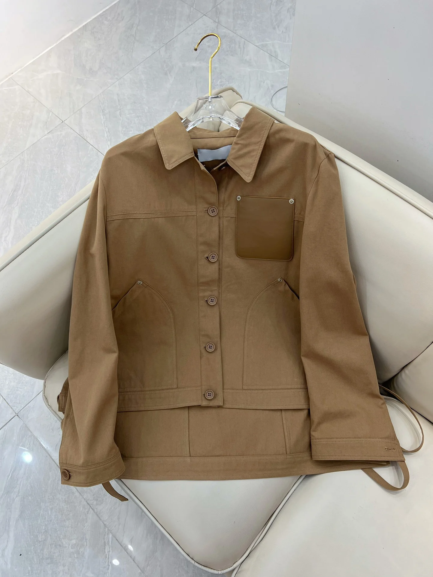 

Women's Clothing Temperamental lapel loose linen trench coat Autumn Winter New 168