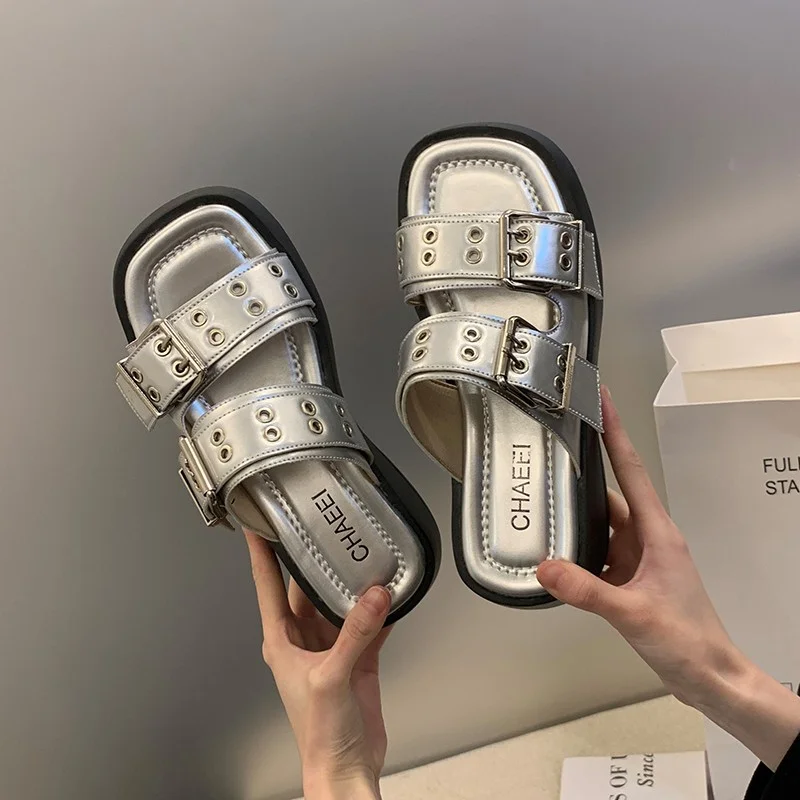 

Wedges High Heels Woman Sandals 2023 Summer Ladies Narrow Band Buckle Strap Shoes Casual Outdoor Dress Sandalias Slippers Shoes