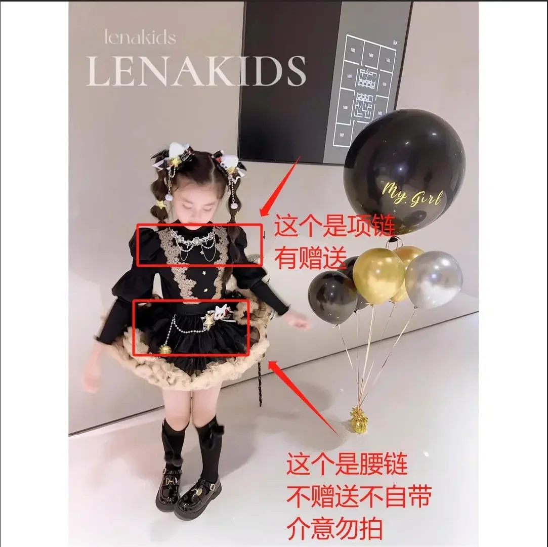 Girls' winter and autumn clothes new foreign style heavy industry temperament Lolita princess dress