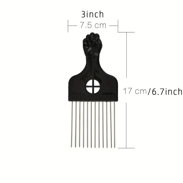 Black Metal African American Pick Comb Hair Combs Hair Comb for Hairdressing Styling Tool Salon Barber Shop 3