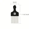 Black Metal African American Pick Comb Hair Combs Hair Comb for Hairdressing Styling Tool Salon Barber Shop 3