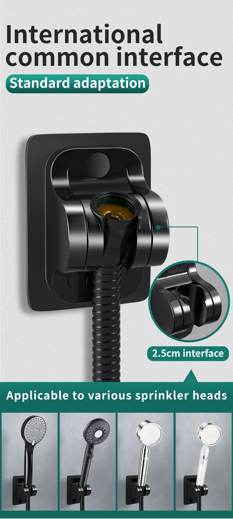 Shower head attached to bracket