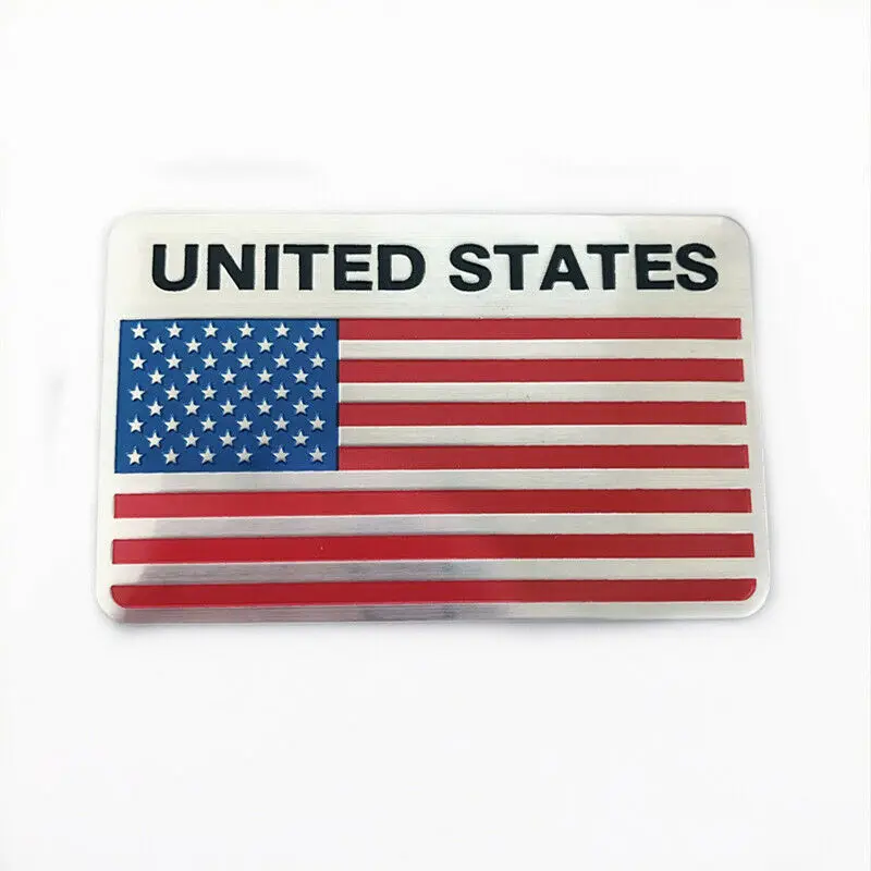 

Aluminum UNITED STATES Flag Sticker Car Bike Motorcycle Decal Universal Badge Accessories