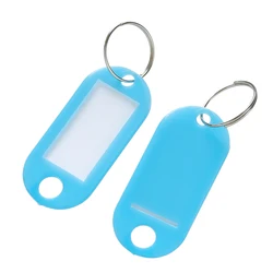 Colorful Plastic Key Tags with Card Label for Custom Keychain and Luggage Tag Organization - Pack of 10/50 Pieces (Light blue)