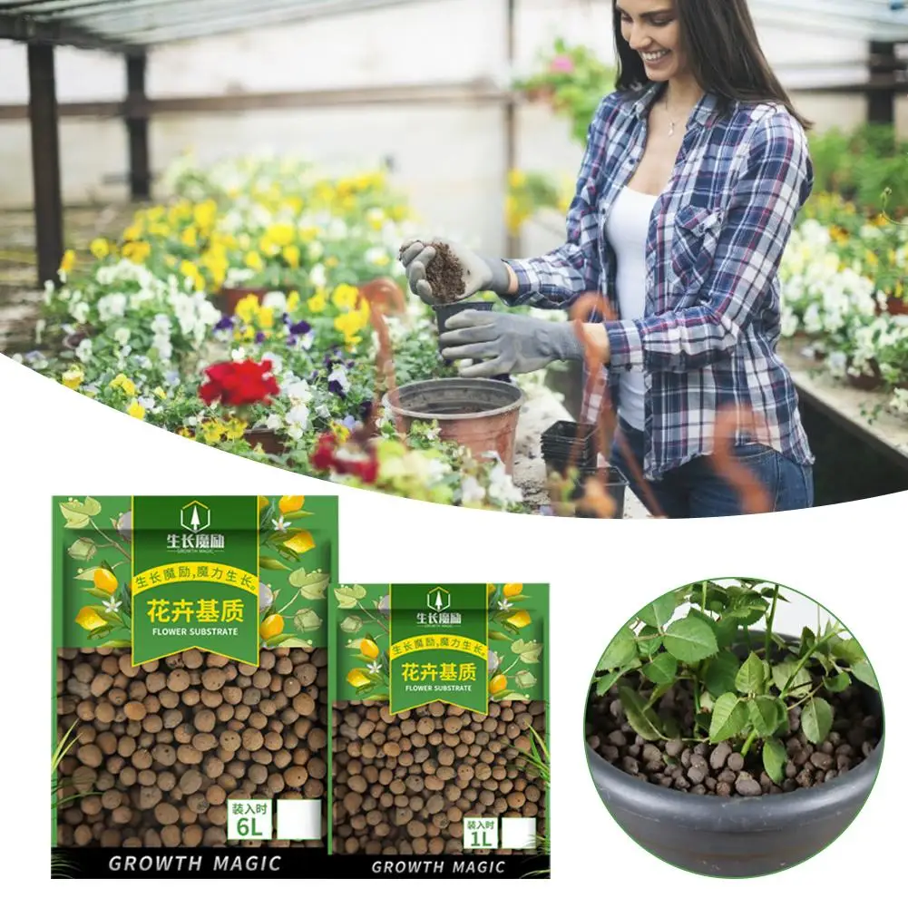 1LExpandedClayPebblesGrowMediaDrainageRocksforPottedPlantsAquaponicAquarium36mm