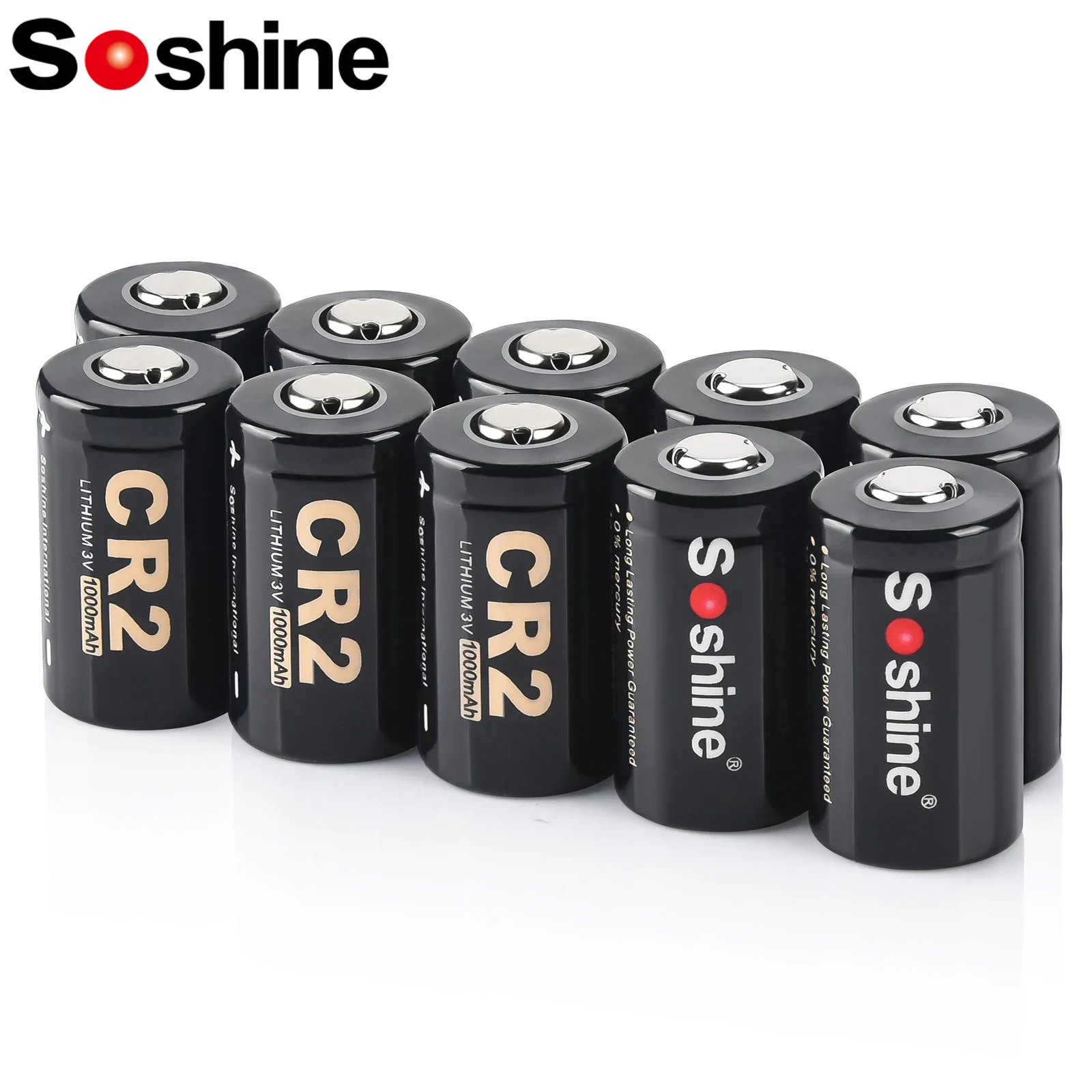 Soshine 10PCs 3V CR2 Alkaline Battery CR2 1000mah Lithium Batteries for Remote Control Doorbell Clock Keys Lamps Eletronic Lock