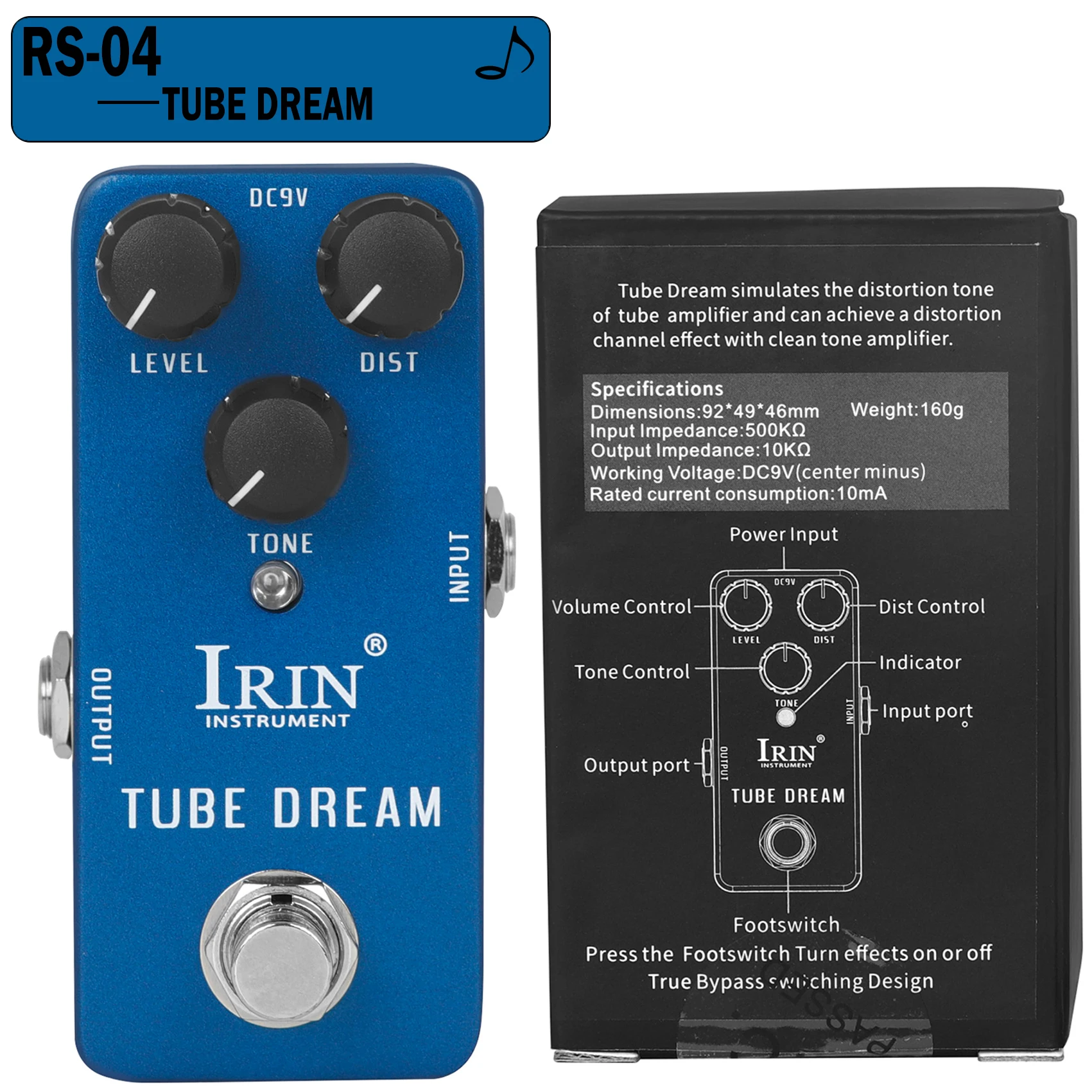 Enhanced Electric Guitar Effects Pedal: Versatile Fuzz, Overdrive, Distortion, Flanger, Ensemble & Tremolo Effects Accessory