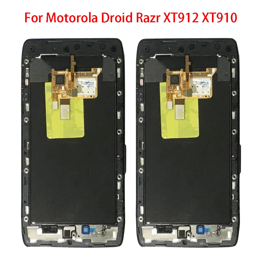 100% original For Motorola XT912 XT910 LCD Screen with Touch Digitizer Frame Assembly with frame