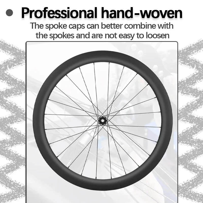 700c Carbon Road Wheels 28 32 35 38 42 45 50 55 65 mm 24 Holes Wide Rim Wheelset 700c Center Lock Disc 6-blot Racing Bike Wheels 4