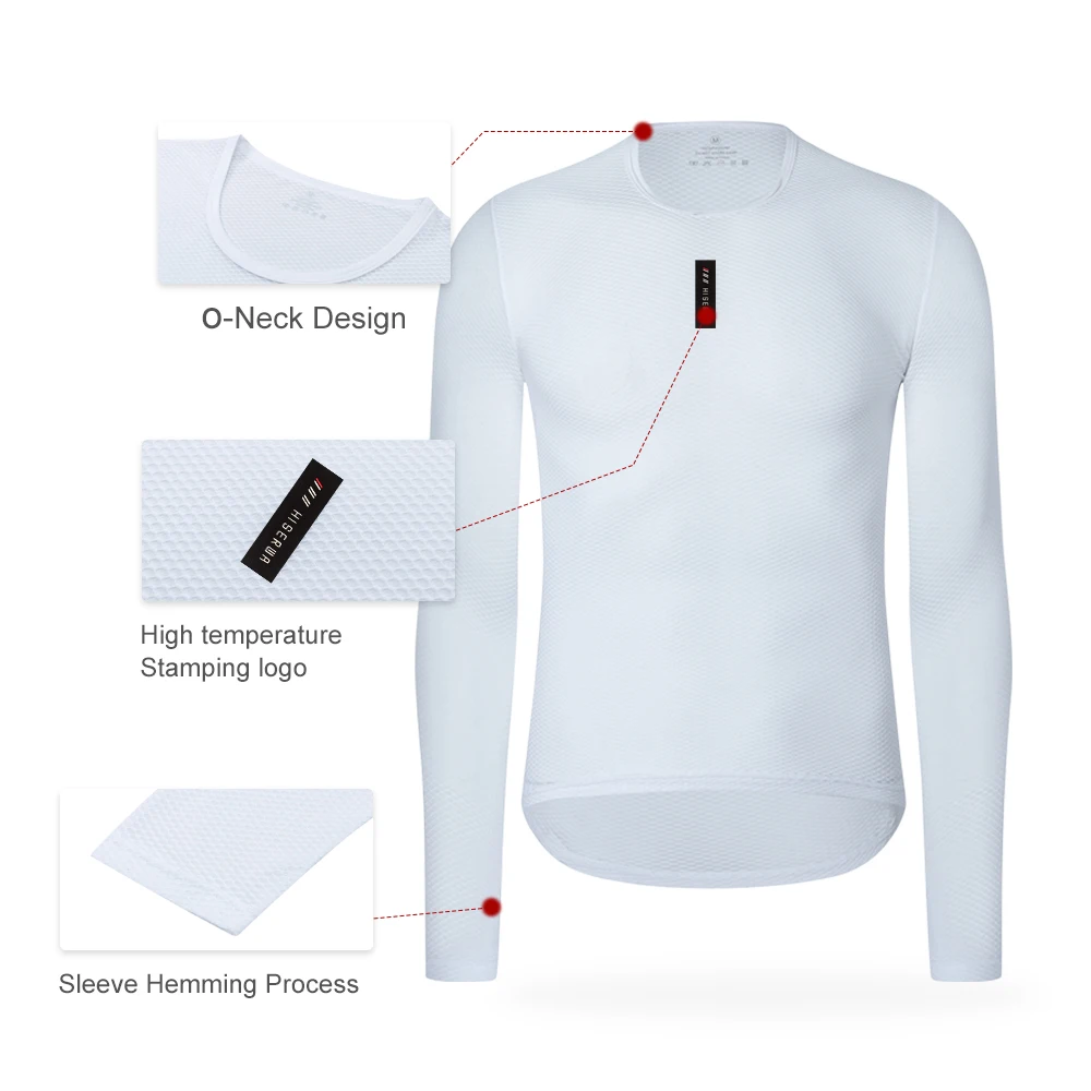 HISERWA Men Cycling Base Layre Long Sleeve Breathable Quick Dry Cycling Jersey MTB Bike Sports Underwear Bicycle Undershirt 2