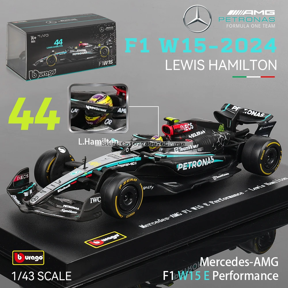 BOLID F1 Mercedes AMG W15 2024 Lewis Hamilton 1:43 BBURAGO 18-38209 - Bburago | Sklep - View #3