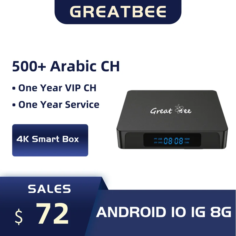 No Freezing No Lag Great Bee Smart Tv Box, Arabic Android Tv Box