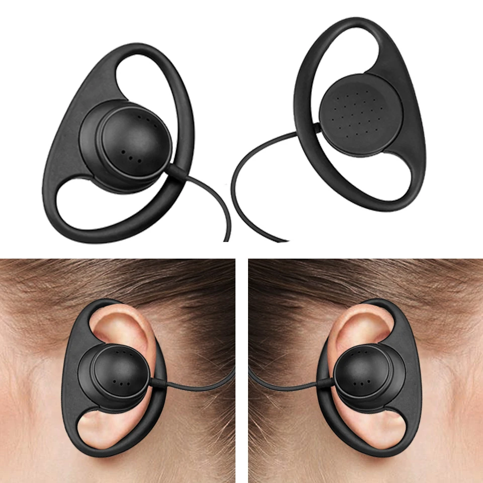 D-type Earhook Earpiece Headset Walkie Talkie Headphone For Kenwood Baofeng UV-5R UV5R UV-82 888S RETEVIS H777/RT22/RT81/RT-5R