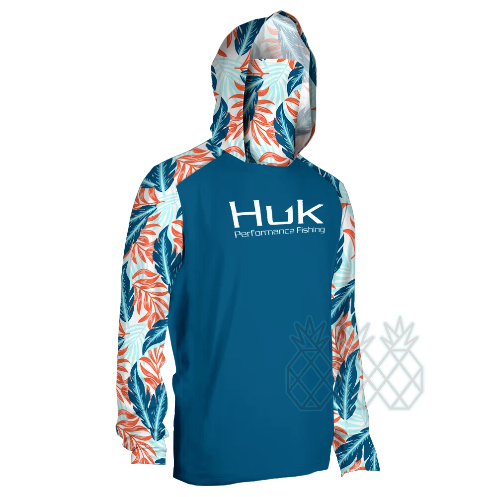 HUK Fishing Shirt Men's Long Sleeve Mask Hooded Fishing Shirts Upf 50+ Uv  Protection Jerseys Breathable Beach Fishing Sweatshirt - AliExpress