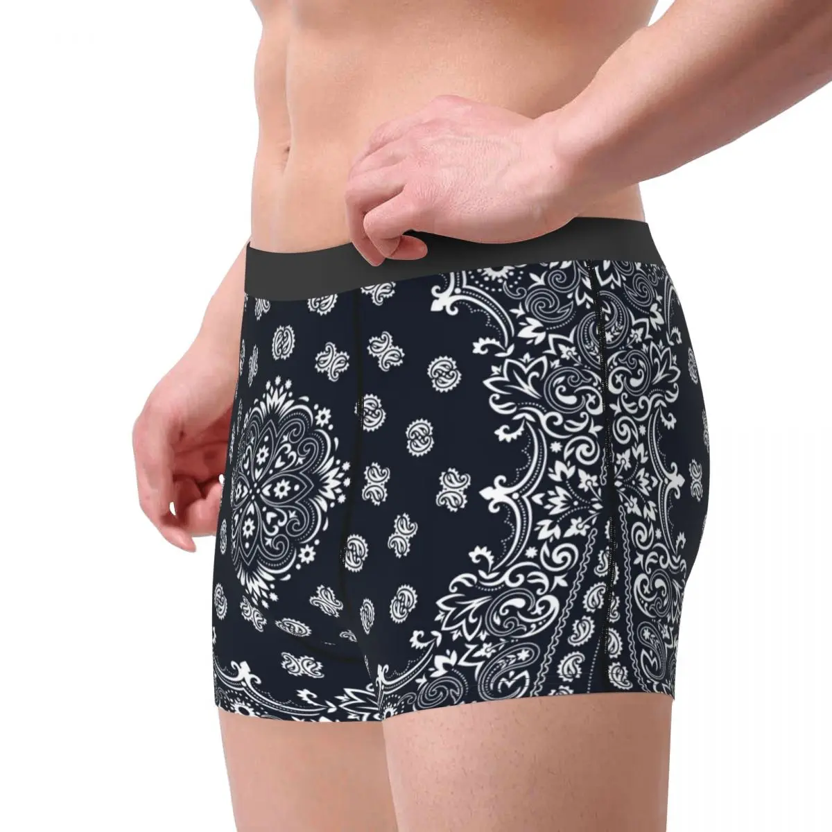 Pisley Bandana Print Boxer Shorts For Men 3D Print Male Bohemian Style Underwear Panties Briefs Breathbale Underpants 3