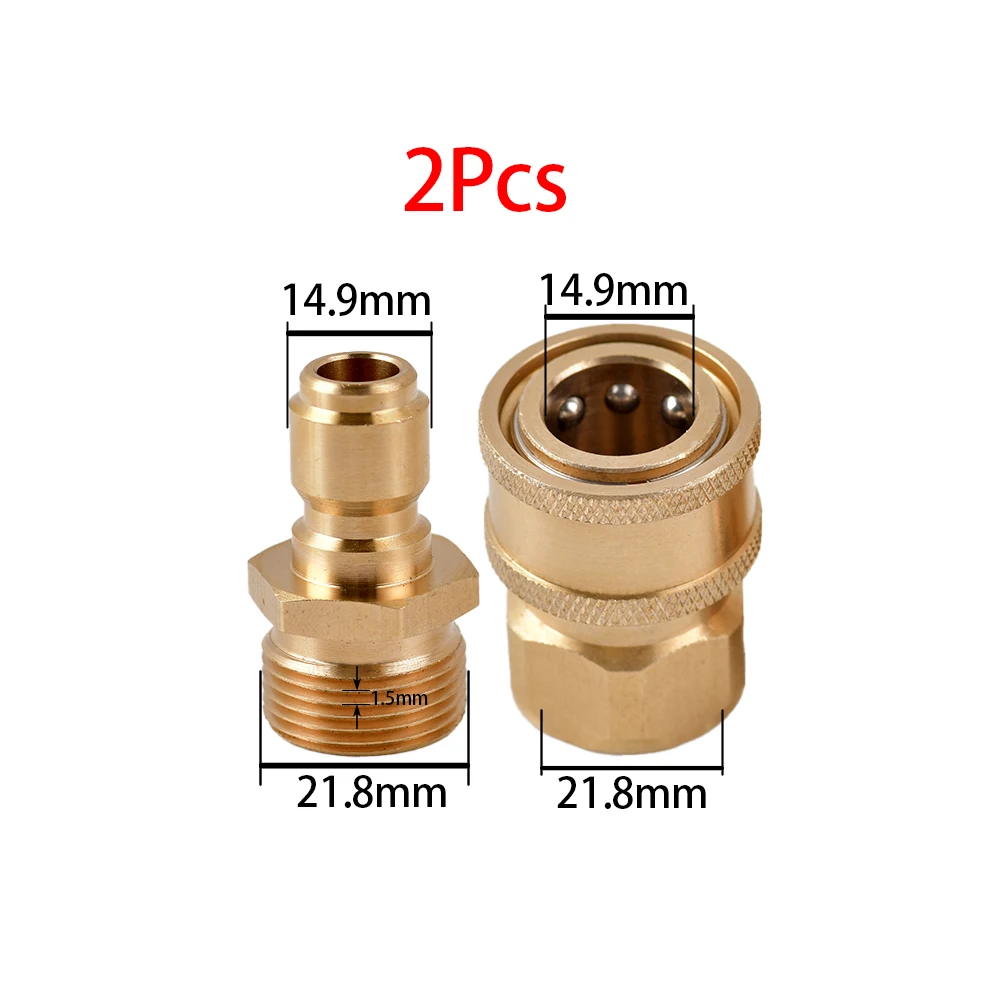 Kit Da 8 Adattatori Per Idropulitrice: Attacchi Rapidi In Acciaio E Ottone, M22-14 E 3/8", Fino A 5000 PSI, Per Pistole E Tubi Da Giardino